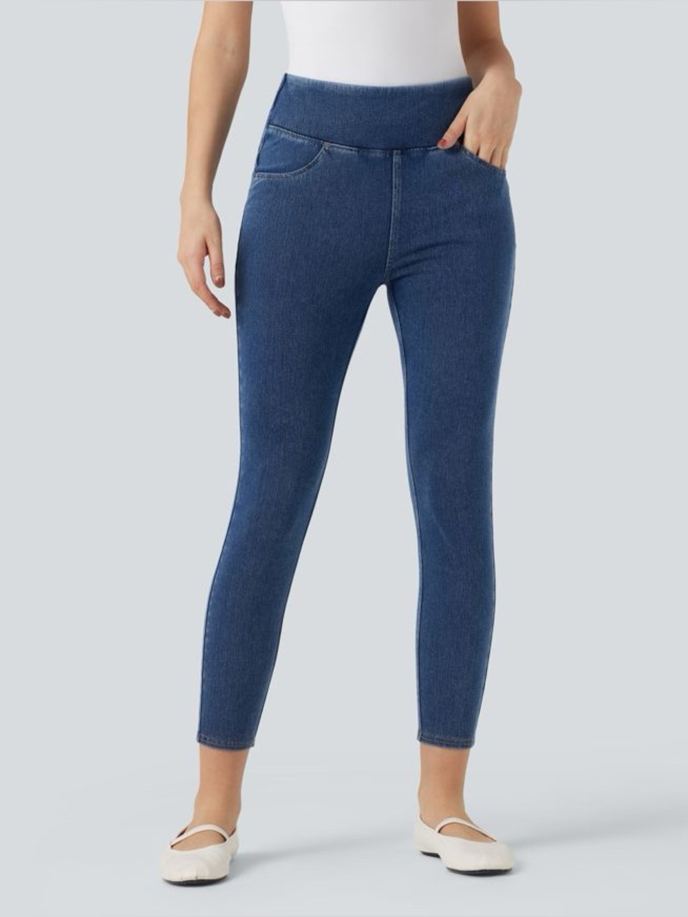 HALARA Flex™ High Waisted Butt Lifting Denim Leggings - side medium